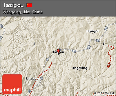 Shaded Relief Map of Tazigou