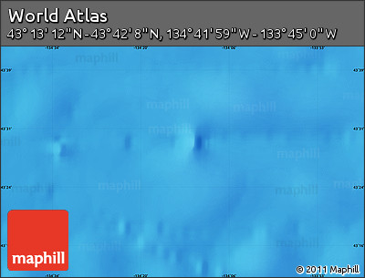 Physical Map of the Area around 43° 27' 40" N, 134° 13' 29" W