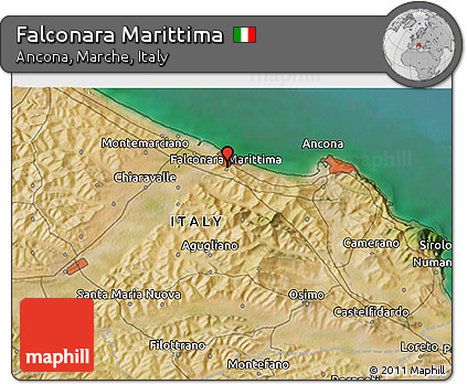 Satellite 3D Map of Falconara Marittima