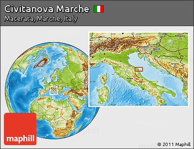 Physical Location Map of Civitanova Marche