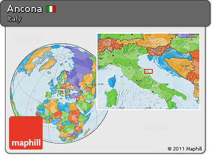 Political Location Map of Ancona