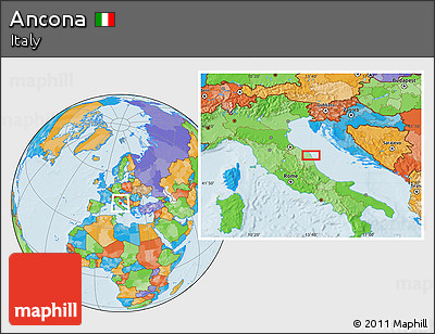 Political Location Map of Ancona