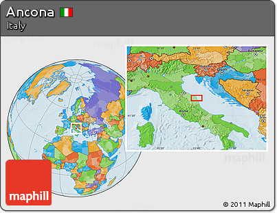 Political Location Map of Ancona