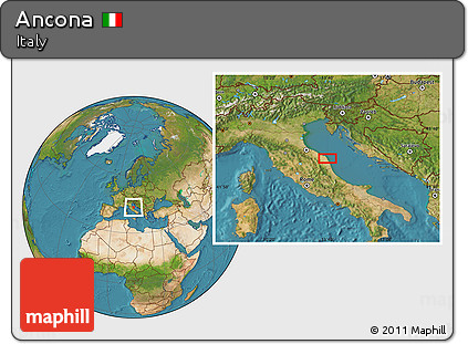 Satellite Location Map of Ancona