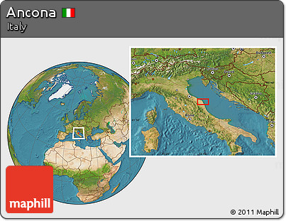 Satellite Location Map of Ancona