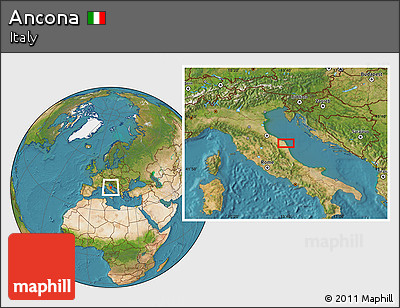 Satellite Location Map of Ancona