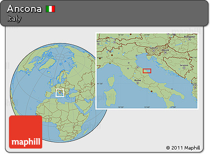Savanna Style Location Map of Ancona