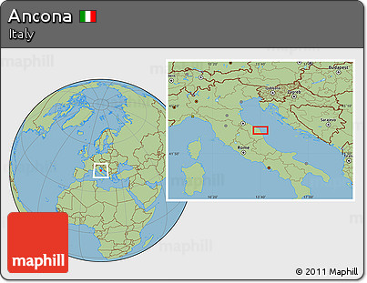 Savanna Style Location Map of Ancona
