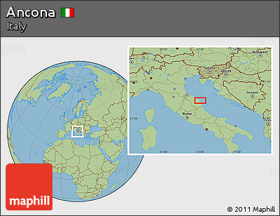 Savanna Style Location Map of Ancona