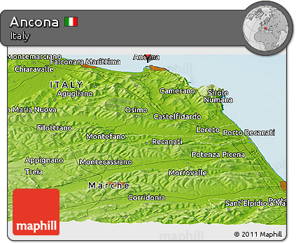 Physical Panoramic Map of Ancona