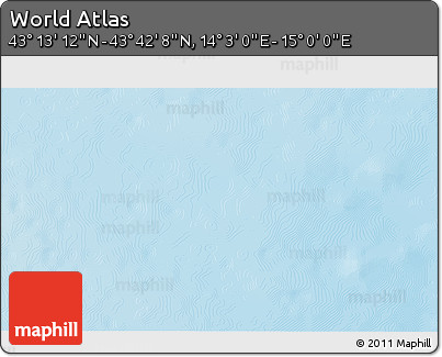 Physical 3D Map of the Area around 43° 27' 40" N, 14° 31' 30" E