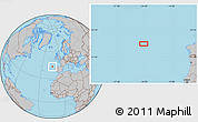Gray Location Map of the area around 43° 27' 40" N, 14° 22' 30" W