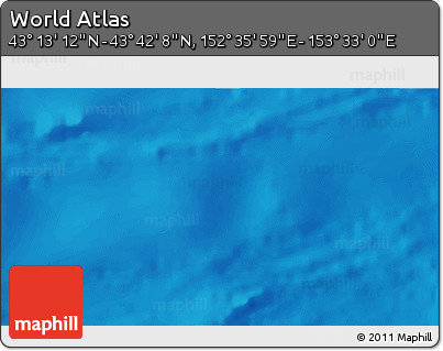 Physical 3D Map of the Area around 43° 27' 40" N, 153° 4' 29" E