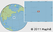 Savanna Style Location Map of the area around 43° 27' 40" N, 157° 19' 29" E