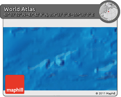 Physical 3D Map of the Area around 43° 27' 40" N, 159° 1' 30" E