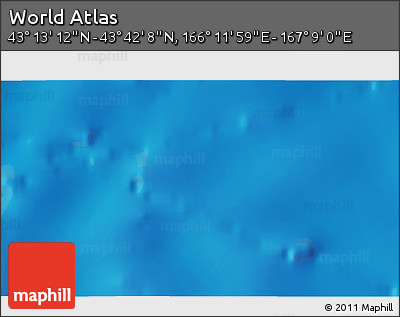 Physical 3D Map of the Area around 43° 27' 40" N, 166° 40' 30" E