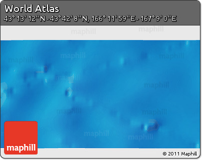 Physical 3D Map of the Area around 43° 27' 40" N, 166° 40' 30" E