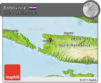 Physical 3D Map of Bobovišće
