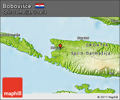 Physical 3D Map of Bobovišće