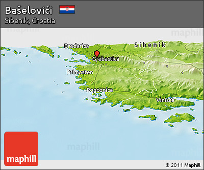 Physical Panoramic Map of Bašelovići