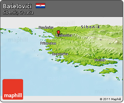 Physical Panoramic Map of Bašelovići