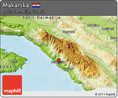 Physical 3D Map of Makarska