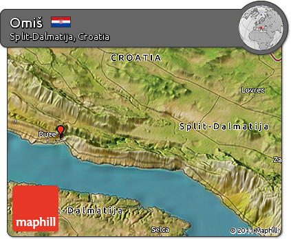 Satellite 3D Map of Omiš