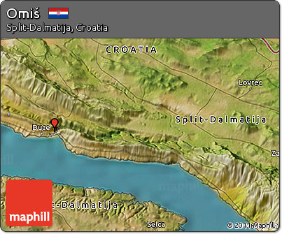 Satellite 3D Map of Omiš