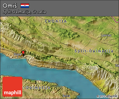Satellite 3D Map of Omiš