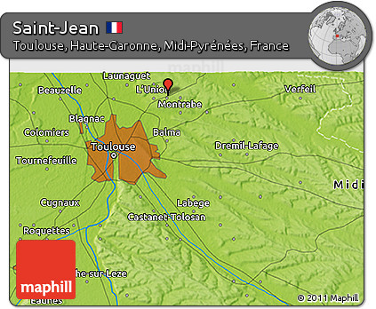Physical 3D Map of Saint-Jean