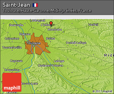Physical 3D Map of Saint-Jean