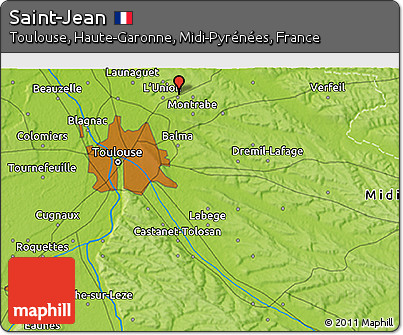 Physical 3D Map of Saint-Jean