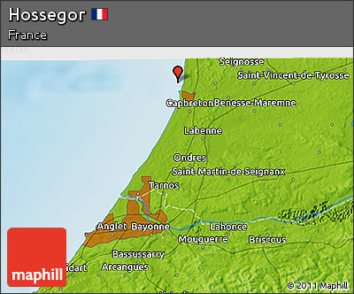 Physical 3D Map of Hossegor