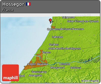Physical 3D Map of Hossegor