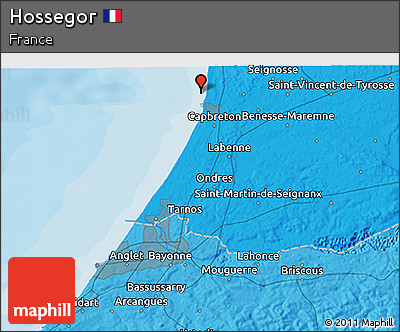 Political 3D Map of Hossegor
