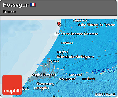 Political 3D Map of Hossegor