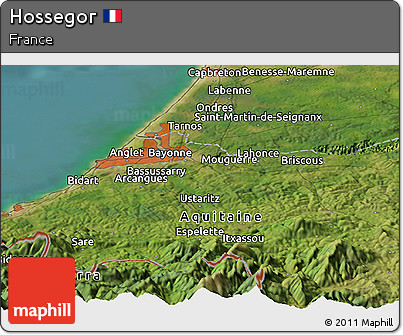 Satellite Panoramic Map of Hossegor