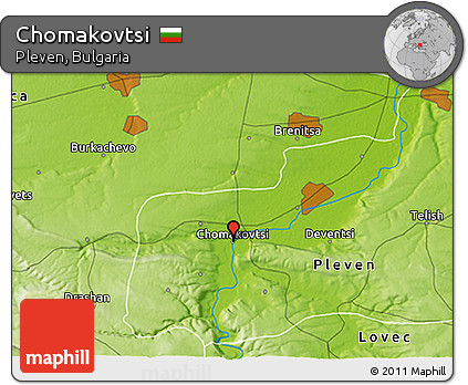 Physical 3D Map of Chomakovtsi