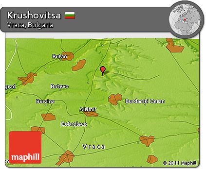 Physical 3D Map of Krushovitsa