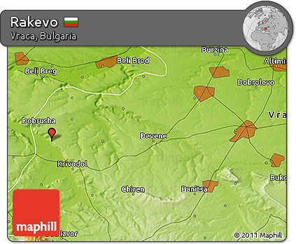 Physical 3D Map of Rakevo