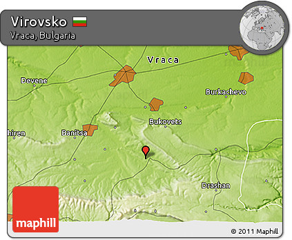 Physical 3D Map of Virovsko