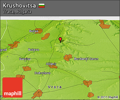 Physical 3D Map of Krushovitsa