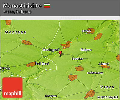 Physical 3D Map of Manastirishte