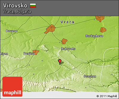 Physical 3D Map of Virovsko