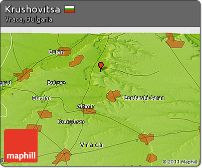 Physical 3D Map of Krushovitsa