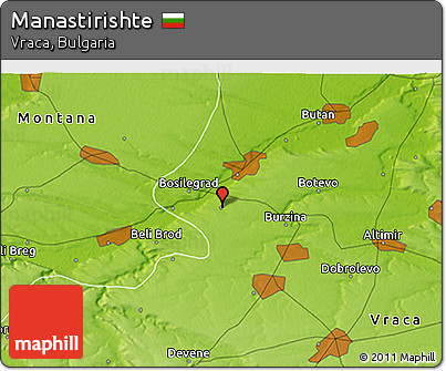 Physical 3D Map of Manastirishte