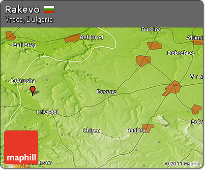 Physical 3D Map of Rakevo