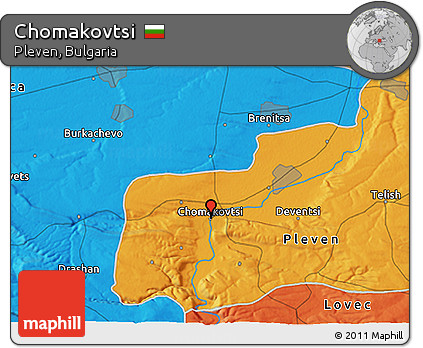 Political 3D Map of Chomakovtsi