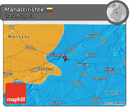 Political 3D Map of Manastirishte