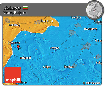 Political 3D Map of Rakevo